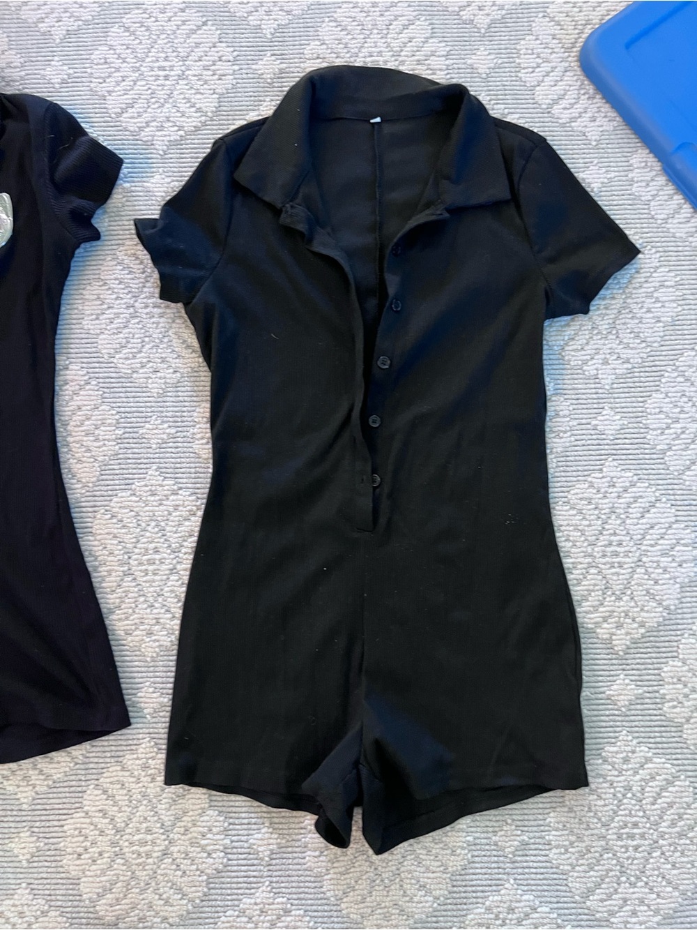 Halloween Costume -Black Short-Sleeve One-Piece Romper
